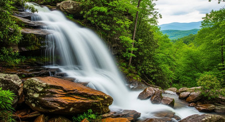 Waterfall in the forest of Shenandoah National Park, Virginia.