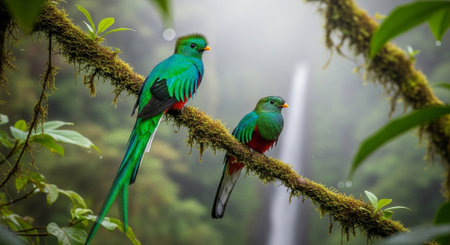 Tropical birds in the rainforest of Central America