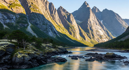 Panoramic view of Lofoten islands, Norway.