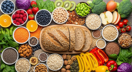 Healthy food clean eating selection. Food high in antioxidants, anthocyanins, vitamins and dietary...