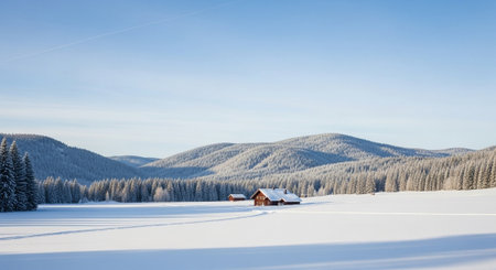 Beautiful winter landscape in the Carpathian Mountains, Ukraine.