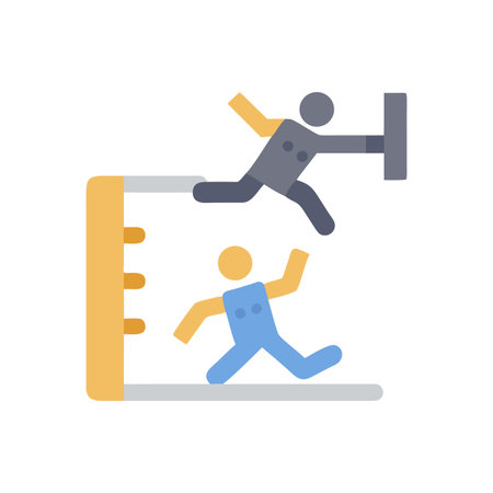 Illustrated chart showcasing personnel promotion, advancement, and career ladder success in organizationのイラスト素材