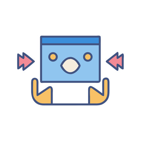 Cartoonish resize window symbol, illustrating flexible design and adaptability of applicationsのイラスト素材