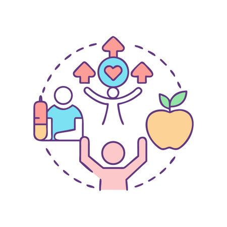 Visual metaphor for health, wellness, growth, achievement, and personal development conceptsのイラスト素材