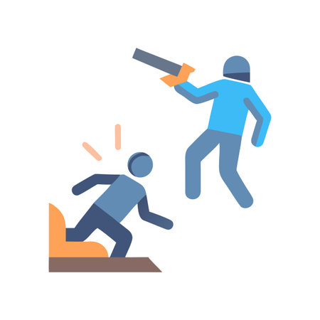 Abstract Depiction of a Saw Attack with Flat Design and Simple Shapesのイラスト素材