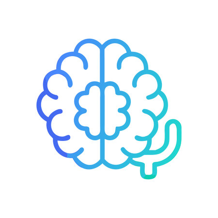 Stylized Brain Icon with Gradient Fill Against a Black Background Illustrationのイラスト素材