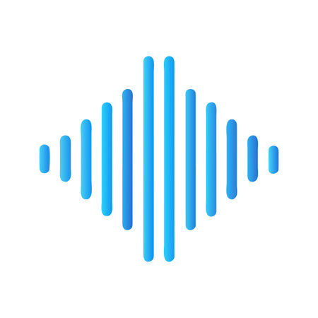 Blue soundwave graphic on black background symbolizes technology, sound and communicationのイラスト素材