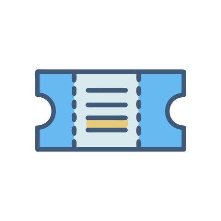 Simple ticket icon in blue tones suitable for various designs and creative projectsのイラスト素材