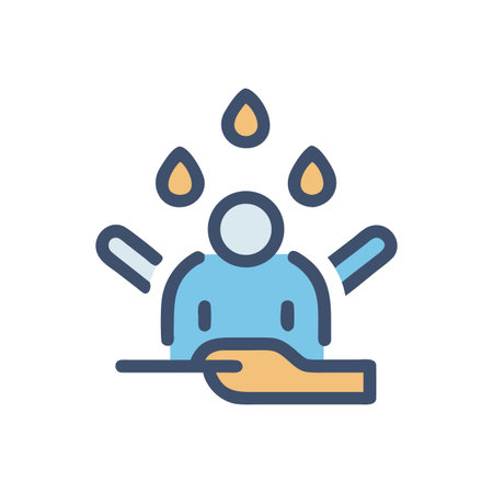 Abstract icon of person juggling or managing multiple concepts and tasksのイラスト素材