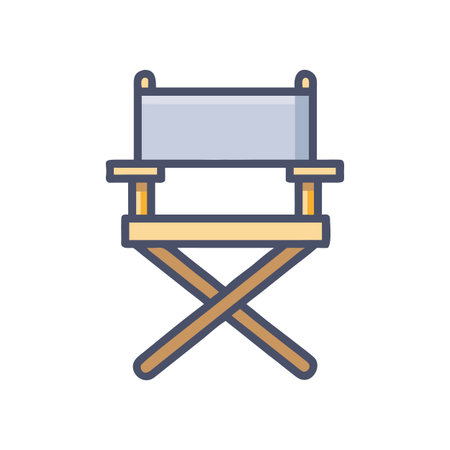 Director's chair icon isolated on black background with a minimalist styleのイラスト素材