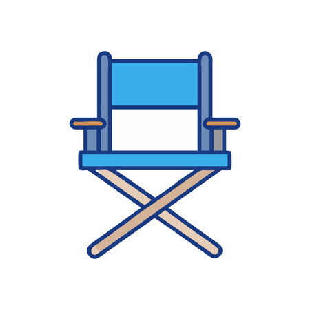 Isolated vector illustration of director chair on black background movie conceptのイラスト素材