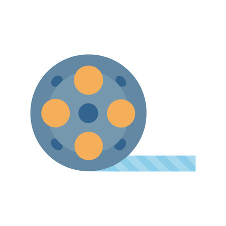 Retro Film Reel with Filmstrip, a Vintage Entertainment Conceptのイラスト素材