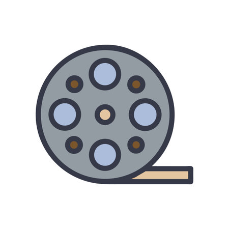 Vintage Film Reel Icon Illustration for Media and Entertainment Designsのイラスト素材