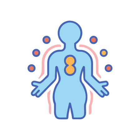 Human energy field aura depicted as a light blue outlined illustrationのイラスト素材