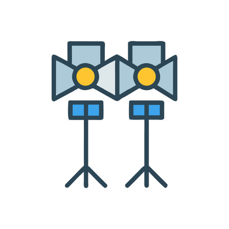 Illuminating the Set: Two stage spotlights for photography and videographyのイラスト素材