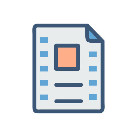 Stylized document icon with colorful details suitable for web or app designのイラスト素材