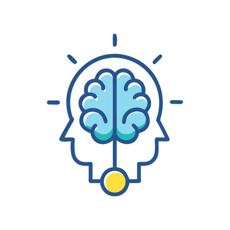 Creative mind icon representing ideas, learning, and education on a black backgroundのイラスト素材