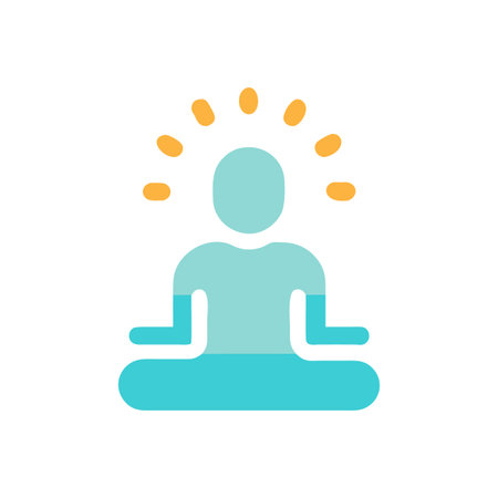 Meditating Figure with Light Rays: A Symbol of Calm and Focusのイラスト素材