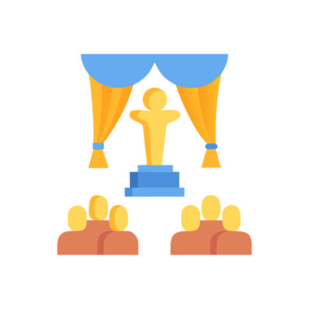 Simple flat vector illustration of an awards ceremony or talent showのイラスト素材