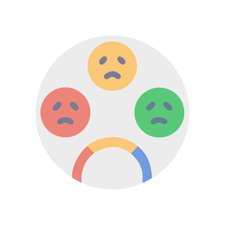 Sad Faces Feedback Indicator: Vector illustration for performance review and satisfaction measurementのイラスト素材