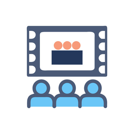 Cinema Audience Flat Icon for Movie Theater and Entertainment Designのイラスト素材