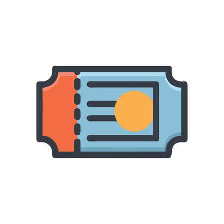 Stylized icon of a generic ticket stub on black background. Rounded cornersのイラスト素材