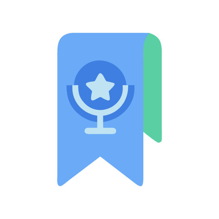 Bookmark with Star Icon: Flat Design for Websites and Mobile Applicationsのイラスト素材