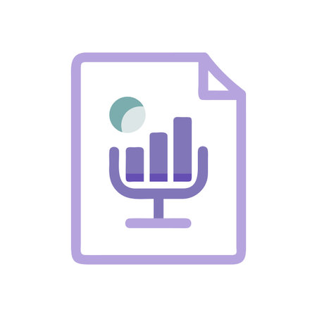 Podcast Statistics Report Icon for Digital Marketing and Growth Strategyのイラスト素材