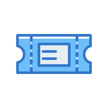 Retro Blue Ticket Illustration for Events, Travel, and Admissionsのイラスト素材