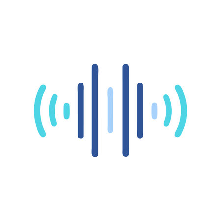 Abstract sound wave visualization on black background with rounded barsのイラスト素材