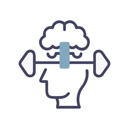 Conceptual image depicting a balanced mind overcoming mental challenges with focus.のイラスト素材