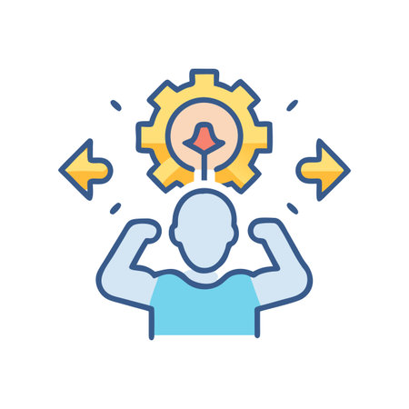 Empowerment with direction and strategy towards growth and success, vector illustrationのイラスト素材