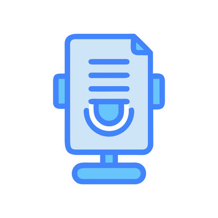 Stylized icon of a digital document on a stand, representing online dataのイラスト素材