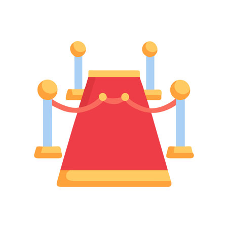Stylized red carpet illustration showcasing event entrance and exclusivity iconのイラスト素材