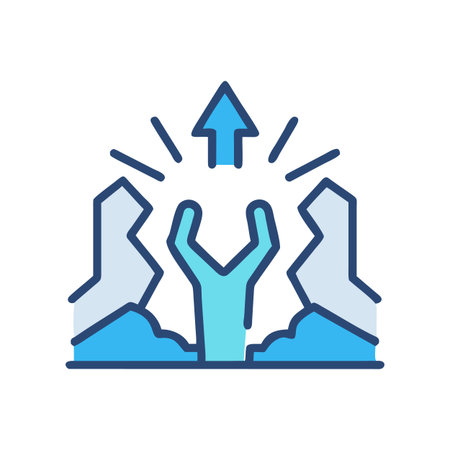 Breaking Barriers: Icon of Empowerment and Growth with Rising Arrow Graphicのイラスト素材