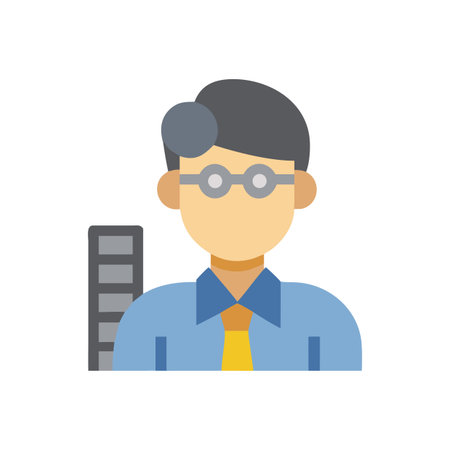 Flat style vector illustration of professional business man character graphic designのイラスト素材