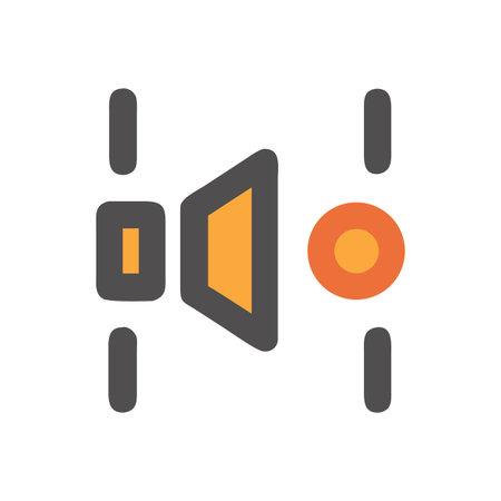 Audio volume control flat design graphic with equalizer bars on black backgroundのイラスト素材