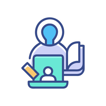 Abstract business presentation icon demonstrating digital communications in a modern flat styleのイラスト素材