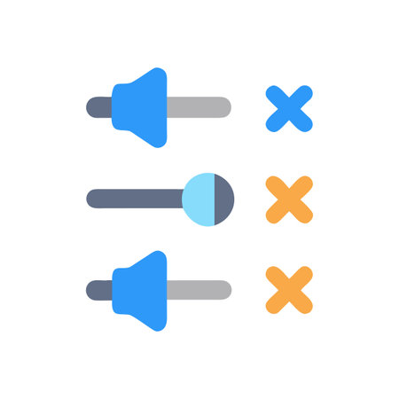Audio Control Settings on Black Background with Adjustment Sliders and Volumeのイラスト素材