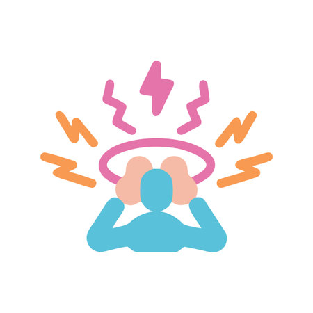 Graphic illustration of a person experiencing stress, anxiety, or a headacheのイラスト素材