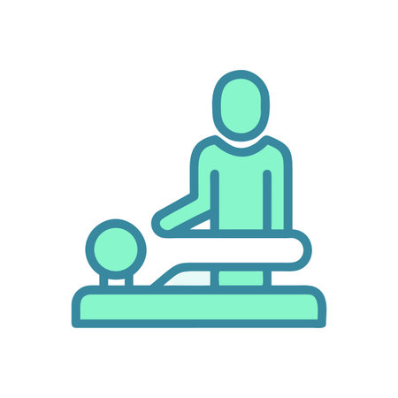 Acupuncture session illustration, a therapist doing a traditional acupuncture procedure, flat designのイラスト素材