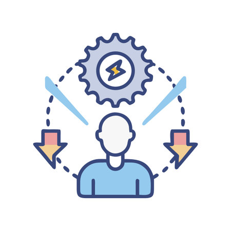 Skills management stock image showing conceptual association between a person and processesのイラスト素材