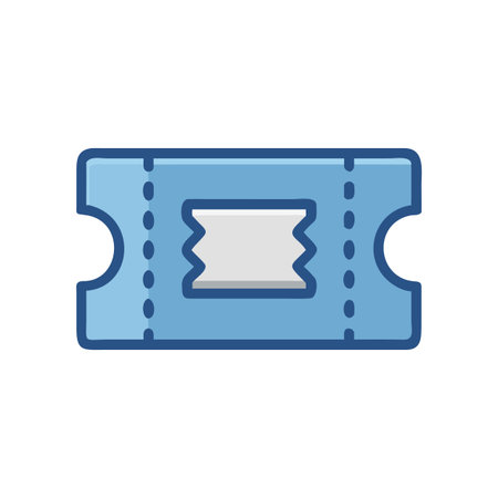 Stylized blue ticket icon with perforated edge isolated against a black backgroundのイラスト素材