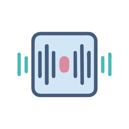 Modern illustration of sound wave form on light blue background. Vector designのイラスト素材