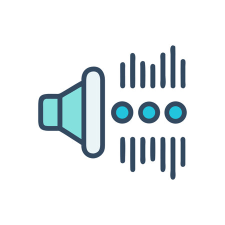 Audio speaker emitting sound waves, representing communication and technology on a black backgroundのイラスト素材