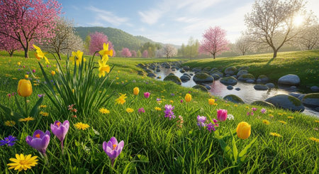 Scenic Floral Backgroundの写真素材