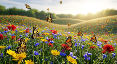 Scenic Floral Backgroundの写真素材