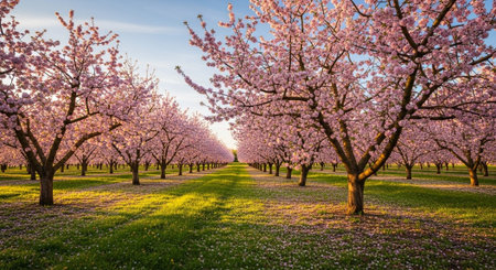 Cherry blossoms in full bloom in Washington DC, USA.