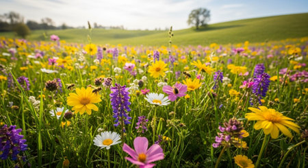 Wildflowers on a meadow in the Bavarian Landscape