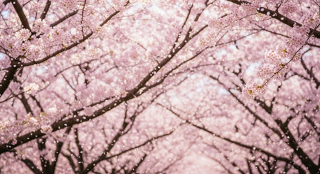 Cherry blossoms in full bloom in Tokyo, Japan ( Filtered image processed vintage effect. )